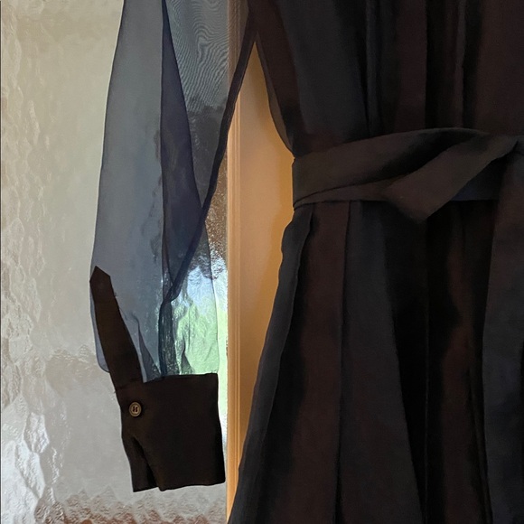 SIMKHAI Montgomery LS Button Up MIDI Dress in Midnight (Ink Blue) Size 0 - Picture 6 of 7